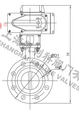 D941X電動法蘭軟密封蝶閥外形結(jié)構(gòu)圖